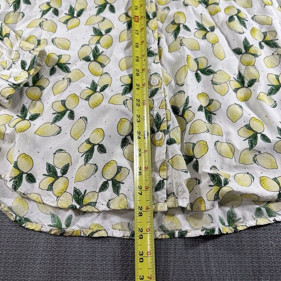 Beachlunchlounge Button Up Shirt Womens XL Yellow Green Lemon Citrus - Picture 5 of 7